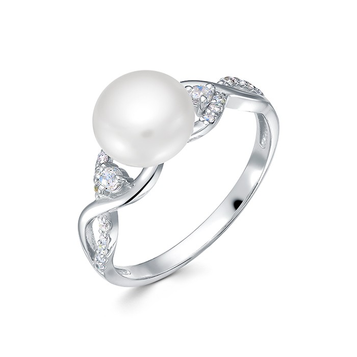 z1-10334 Кольцо с жемчугом. Серебро 925. 