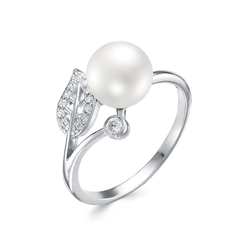 z1-10109 Кольцо с жемчугом. Серебро 925. 