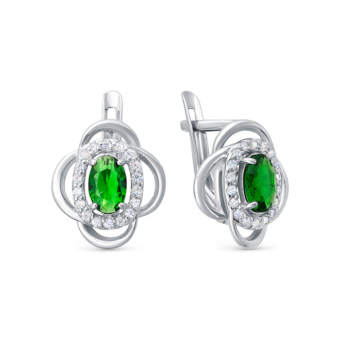 z2-10277 Серьги с фианитами. Серебро 925. 