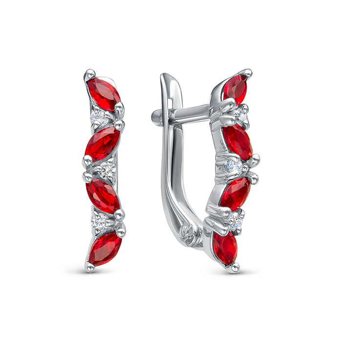 z2-10493 Серьги с фианитами. Серебро 925. 