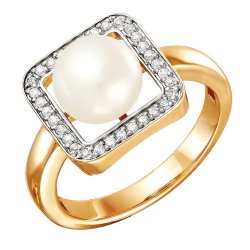 z1-8505 Кольцо с жемчугом. Золото 585.