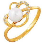 z1-7596 Кольцо с жемчугом. Золото 585.