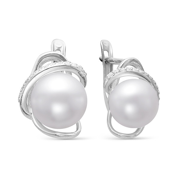 z2-9369 Серьги с жемчугом. Серебро 925.  