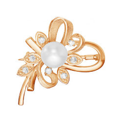 z7-058 Брошь с жемчугом. Золото 585.