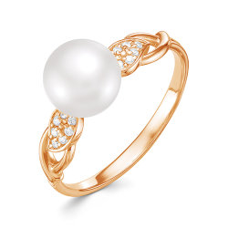 z1-9758 Кольцо с жемчугом. Золото 585.