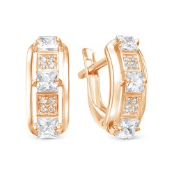 z2-9912 Серьги с фианитами. Золото 585.