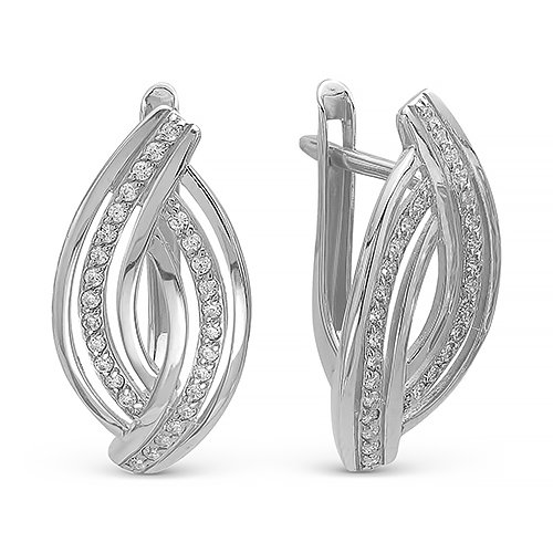 z2-8978 Серьги с фианитами. Серебро 925. 