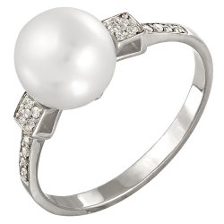 z1-8296 Кольцо с жемчугом. Серебро 925.