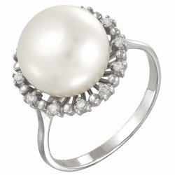 z1-8324 Кольцо с жемчугом. Серебро 925.