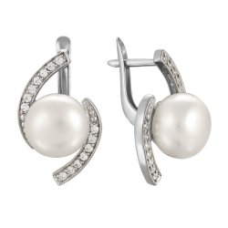 z2-8605 Серьги с жемчугом. Серебро 925.
