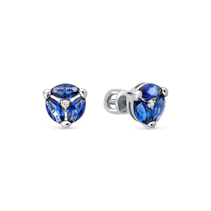 z2-10384 Серьги с фианитами. Серебро 925. 