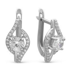 z2-8973 Серьги с фианитами. Серебро 925.