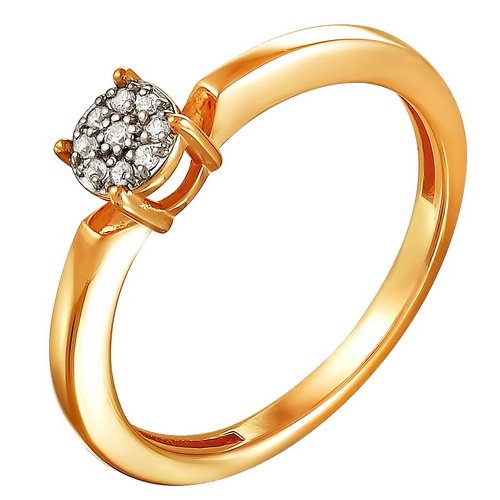 z1-8681 Кольцо с бриллиантовой россыпью. Золото 585. 