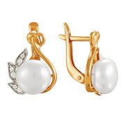 z2-8525 Серьги с жемчугом. Золото 585. 