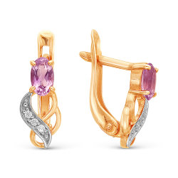 z2-8750 Серьги с полудрагоценными вставками. Золото 585.