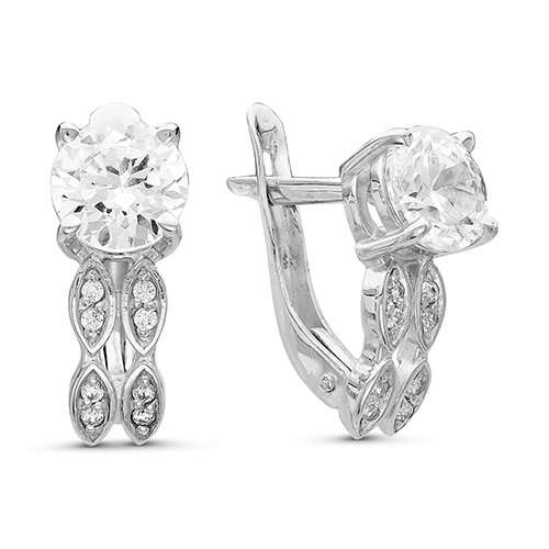 z2-8990 Серьги с фианитами. Серебро 925. 