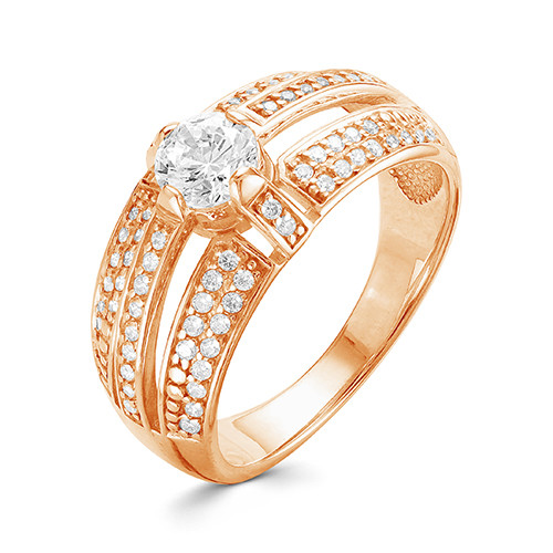 z1-9569 Кольцо с фианитами. Золото 585.  