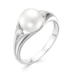 z1-9605 Кольцо с жемчугом. Серебро 925.