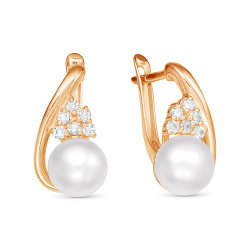 z2-9655 Серьги с жемчугом. Золото 585.