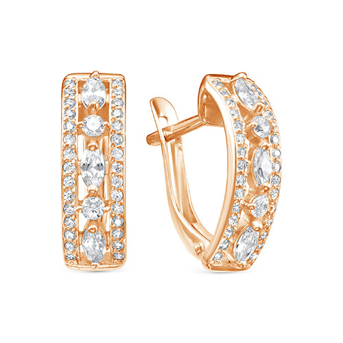 z2-9950 Серьги с фианитами. Золото 585. 