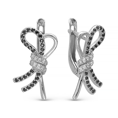 z2-8983 Серьги с фианитами. Серебро 925.  