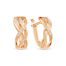 z 2-10200 Серьги с фианитами. Золото 585.