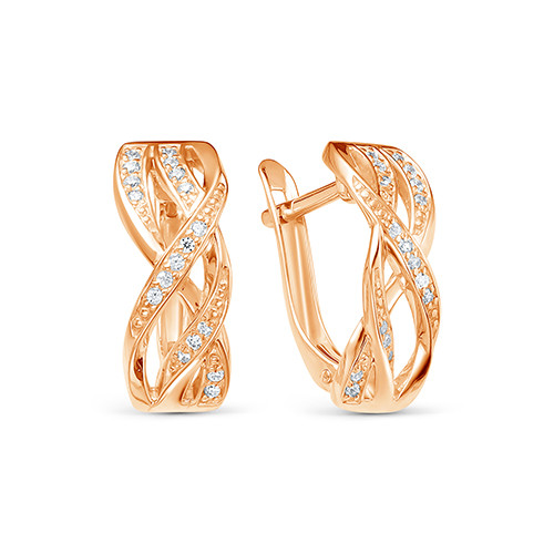 z 2-10200 Серьги с фианитами. Золото 585. 