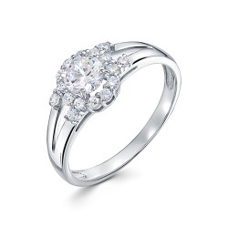z1-10280 Кольцо с фианитами. Серебро 925.
