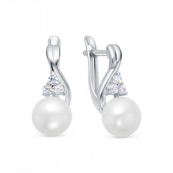 z2-10337 Серьги с жемчугом. Серебро 925.