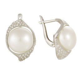 z2-7895 Серьги с жемчугом. Серебро 925.