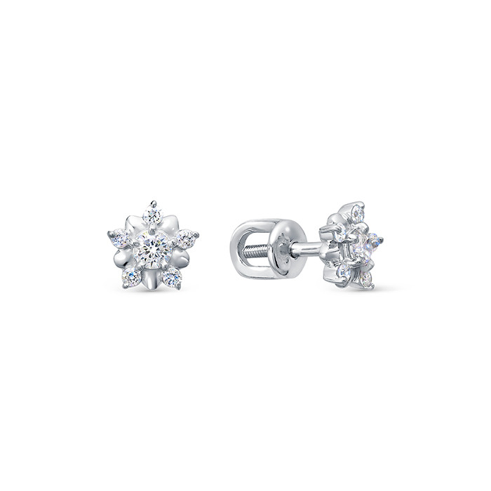 z2-10393 Серьги с фианитами. Серебро 925.  