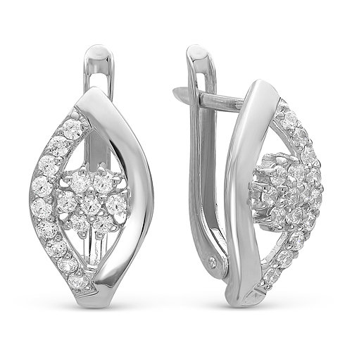 z2-8979 Серьги с фианитами. Серебро 925. 