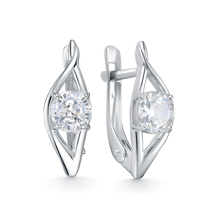 z2-10900 Серьги с фианитами. Серебро 925. 