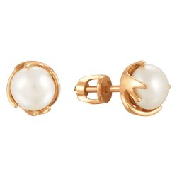 z2-8462 Пусеты с жемчугом. Золото 585.