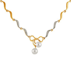 z4-012 Колье с жемчугом. Золото 585.