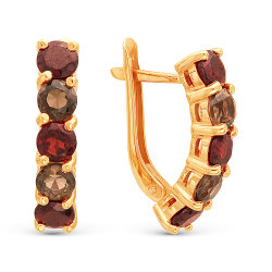 z2-8756 Серьги с полудрагоценными вставками. Золото 585.