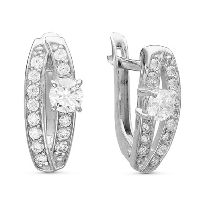 z2-8991 Серьги с фианитами. Серебро 925.