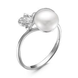 z1-9491 Кольцо с жемчугом. Серебро 925.