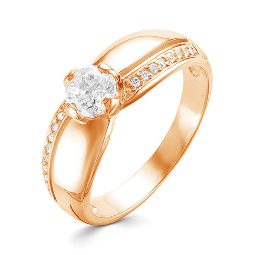 z1-9647 Кольцо с фианитами. Золото 585.  