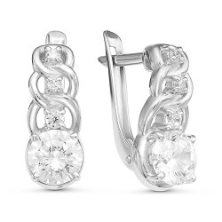 z2-9631 Серьги с фианитами. Серебро 925.