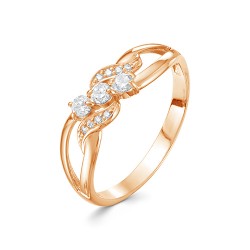 z1-10032 Кольцо с фианитами. Золото 585.