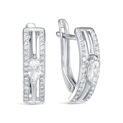 z2-10030 Серьги с фианитами. Серебро 925. 