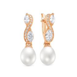 z2-10163 Серьги с жемчугом. Золото 585.