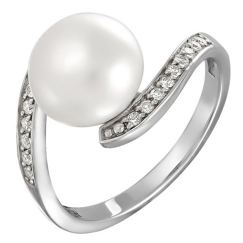 z1-8605 Кольцо с жемчугом. Серебро 925. 