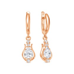 z 2-10241 Серьги с фианитами. Золото 585.