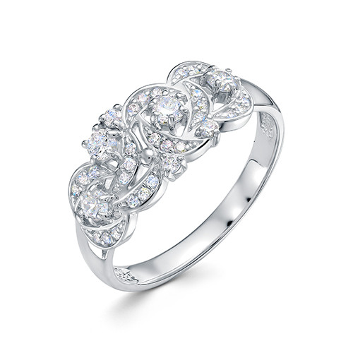z1-10272 Кольцо с фианитами. Серебро 925. 