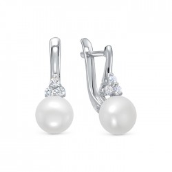 z2-10332 Серьги с жемчугом. Серебро 925.