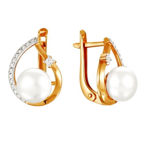 z2-8488 Серьги с жемчугом. Золото 585. 