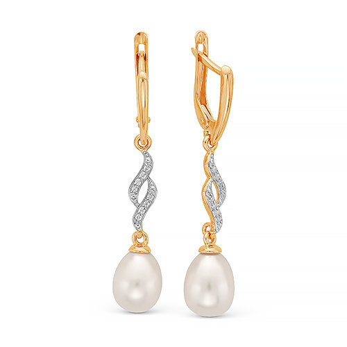 z2-9140 Серьги с жемчугом. Золото 585. 