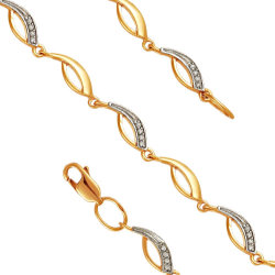 z8-095 Браслет с фианитами. Золото 585.